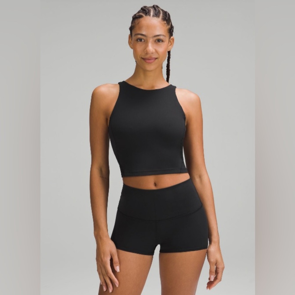 lululemon athletica Black High-Neck Crop Top